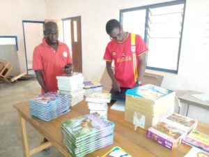 Books donated today to the Charia Community Library in the Upper West Region of the Republic of Ghana